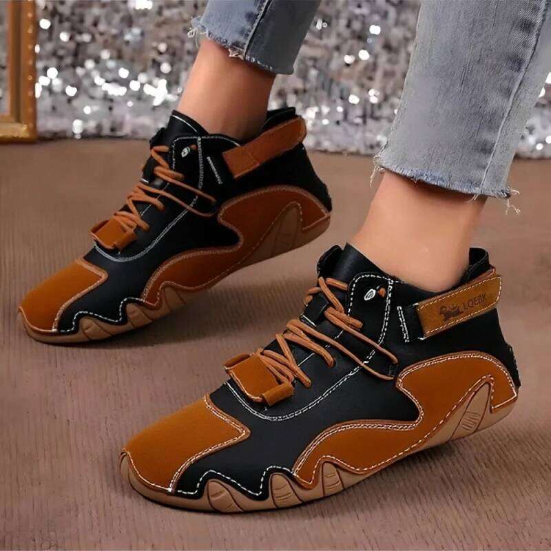 Lace Up High Top Breathable Fashionable Soled Shoes Outdoor Walking Waterproof Multifunctional Women's Bare Boots