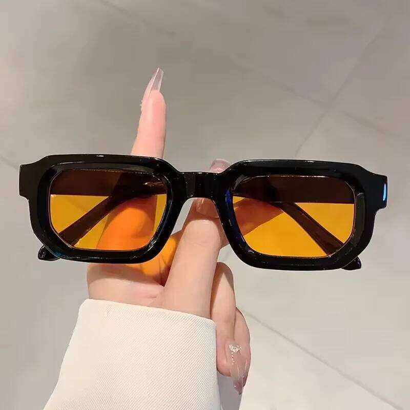 New Men Vintage Rectangle Frame Sunglasses Fashion Retro Sun Luxury Brand Design Glasses UV400 Eyewear Women Goggles 26W0224