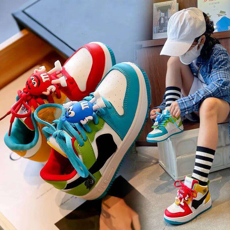 New Children Casual Four Seasons Kids Single Mandarin Ducks Basketball Sports Boys Girls Sneaker Board Shoes 26W0224