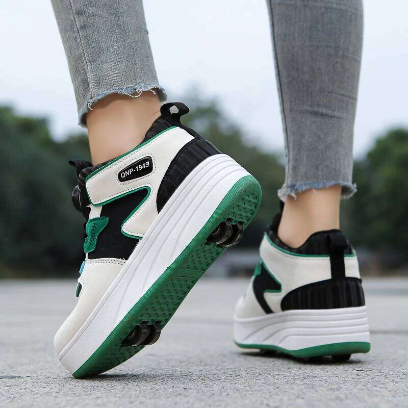 Students children's four wheel light Boys invisible roller large size outdoor sports walking shoes women 26W0224