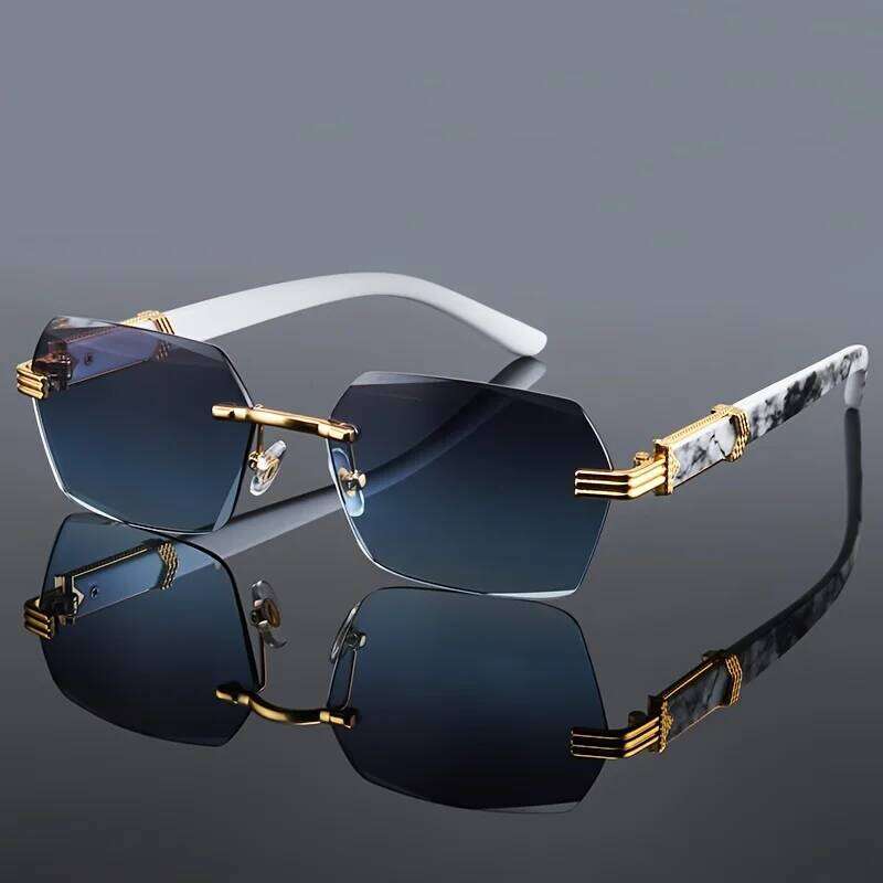 Fashion Rimless Sunglasses Men Women Populare Frameless Sun Glasses Male Female Classic Small Square Summer Traveling Shades 26W0224