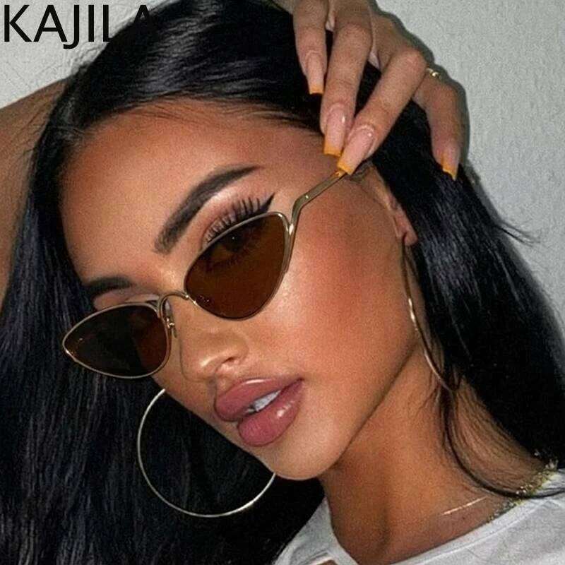 Sexy Cat Eye Punk Sunglasses Women 2026 Luxury Brand Trendy Metal Frame Travelling Sun Glasses For Ladies Vintage Shades UV400 26W0224