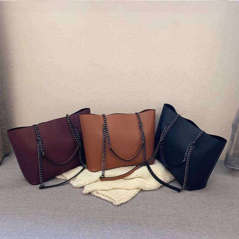 Casual Handbags Women Bags Chain Shoulder PU Leather Ladies Handbag Large Capacity Tote Bag Sac A Main Z260224