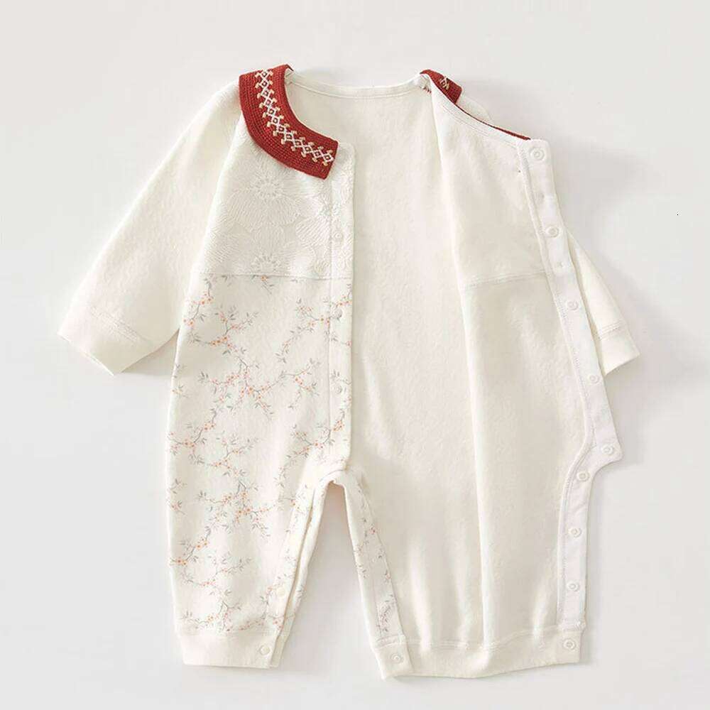 Thanksgiving Clothes Cotton Floral Spring Autumn Infant Girl Rompers Long Sleeve Christmas Baby Jumpsuits 26H0224