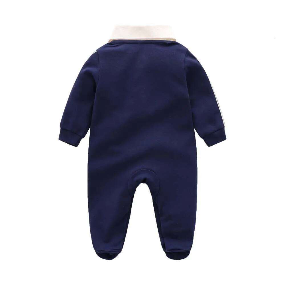 Little Gentleman Outfit Newborn One-piece Clothing Jumpsuit Baby Boy Clothes Cotton Turn-down Collar Handsome Rompers 26H0224