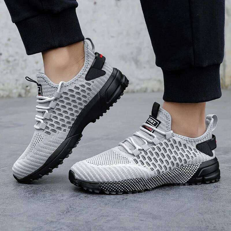 Summer High Quality Mesh Breathable Men's Trendy Versatile Flat Bottom Casual Lace Up Training Sports Shoes