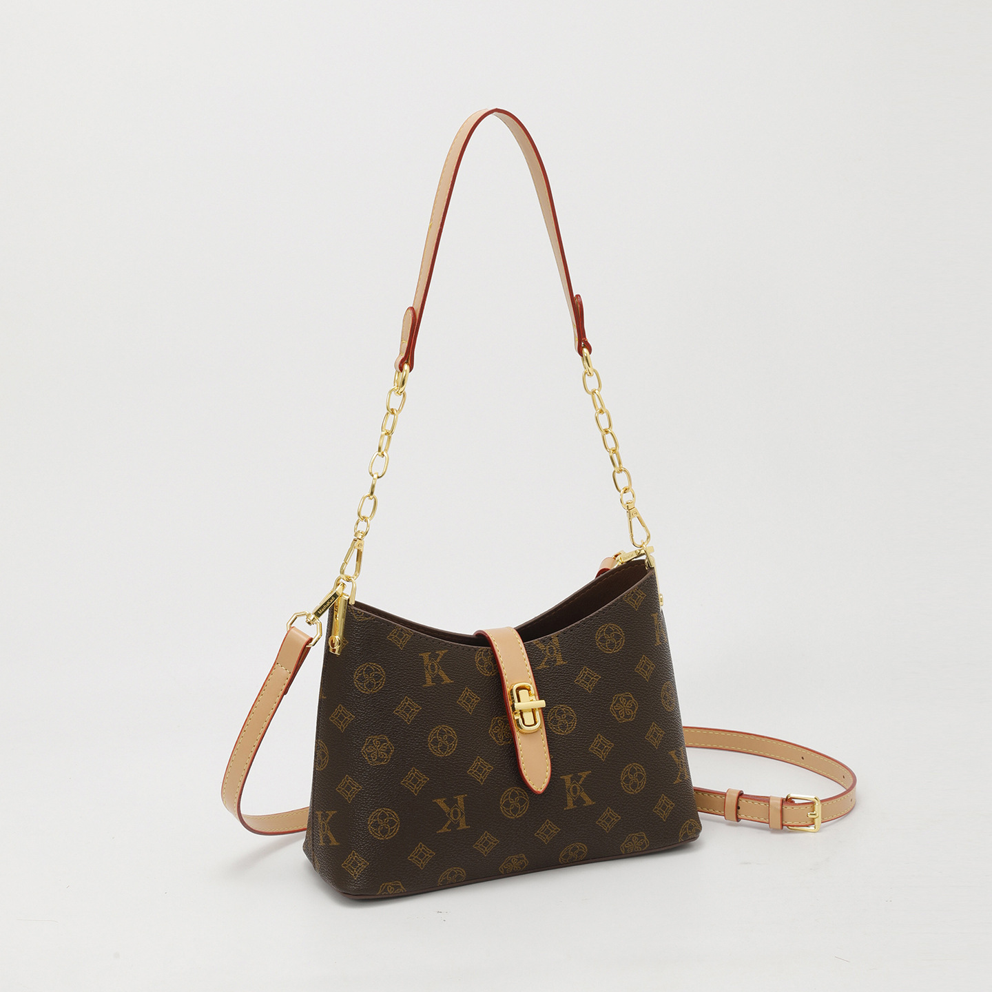 High-end small bag for women, 2026 new style, versatile and fashionable commuting bag, retro floral handbag, shoulder bag, crossbody bag, letter handb