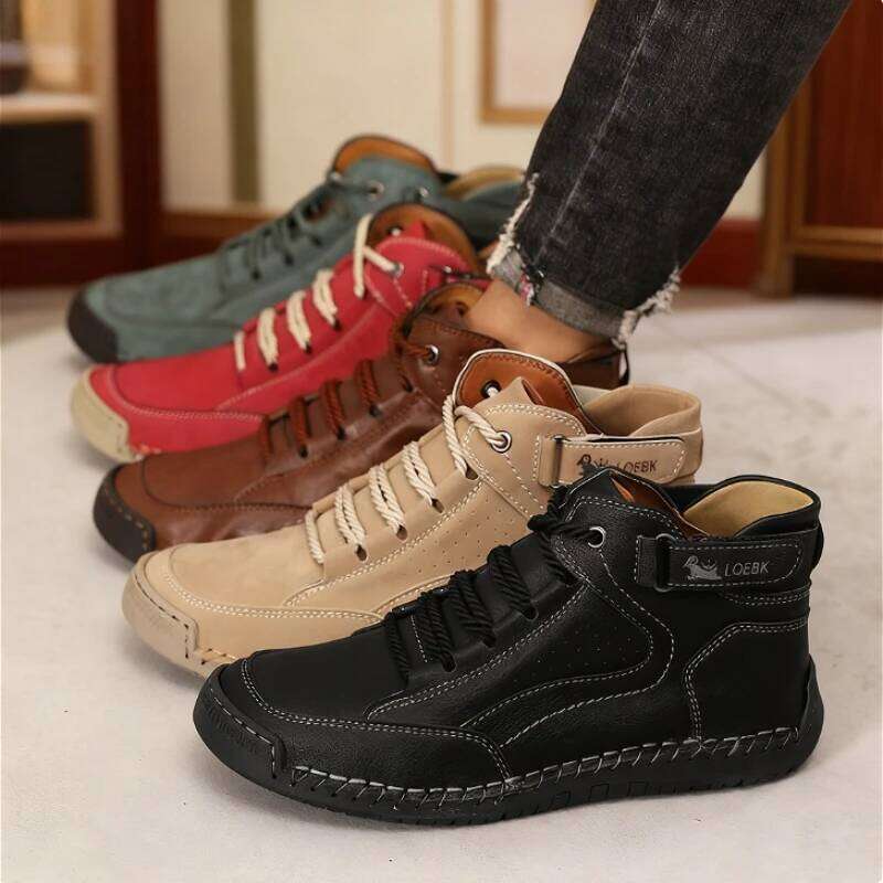 New Men's Leather Men Design Sneakers Hot Sale Moccasins Walking Flats Casual Male Work Shoes Homme Zapatos