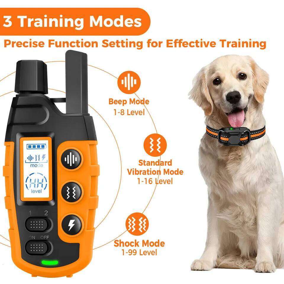 3300Ft Electric Dog Training Collar Remote Control Waterproof Pet Behaviorfor 5-120Lbs Puppy With Shock Vibration Bamubi
