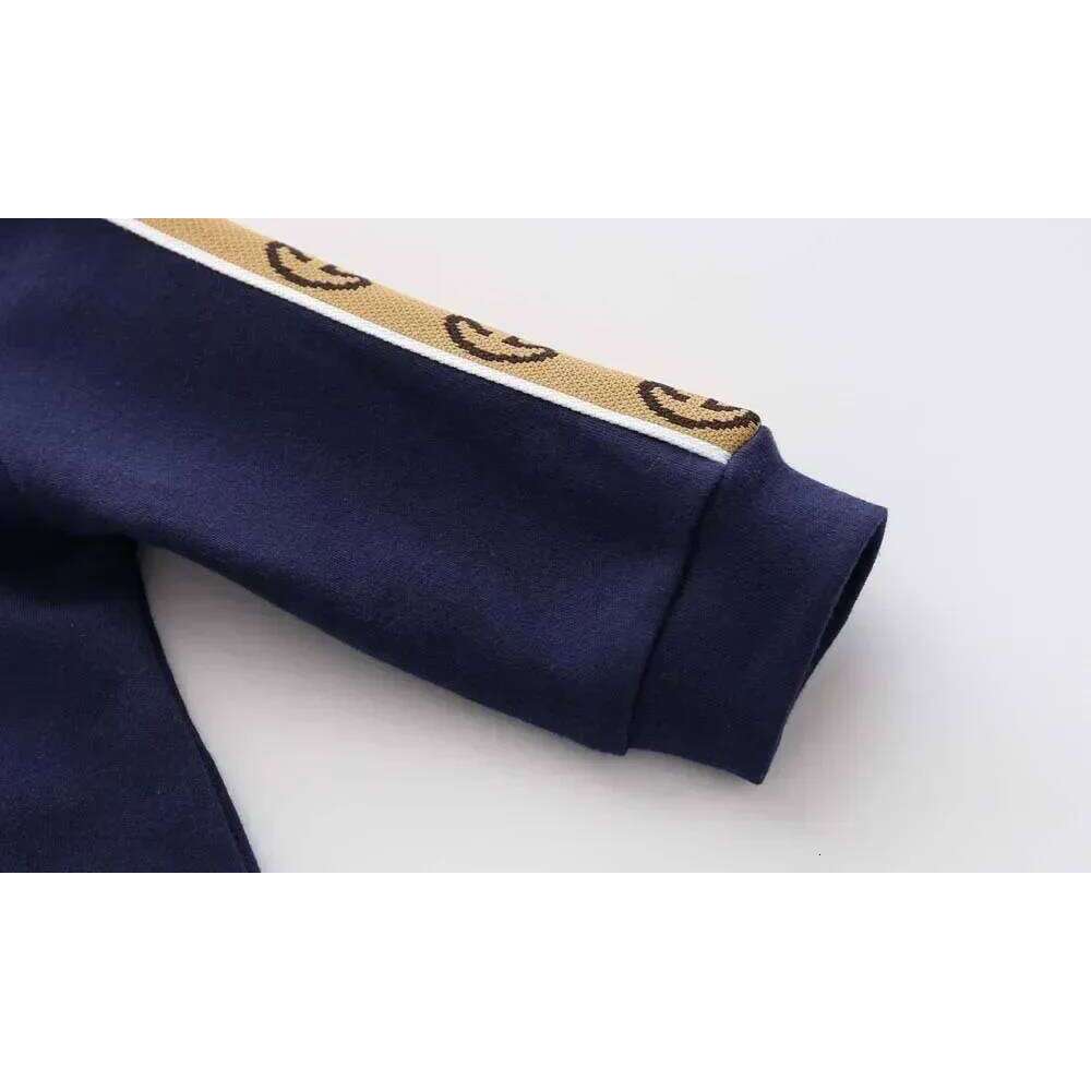 New spring autumn fashion brand style newborn baby clothes dark blue knitted cotton long-sleeved boy and girl romper 0-24 months 26H0224