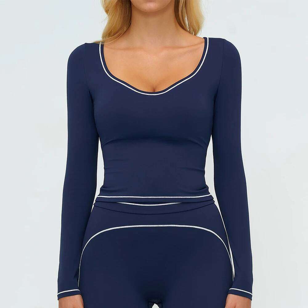 Shirts Women's Yoga Fitness Long Sleeve Running Gym Clothes Workout Dry Fit Breathable High Elastic Sports Top 26Y0224