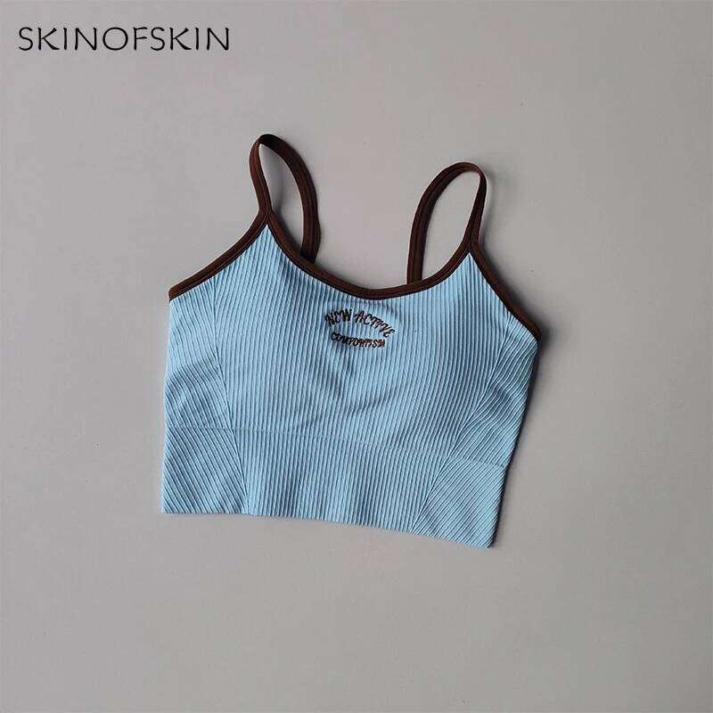 Color Blocking Small Suspender Sports for Women Fixed Cup Fitness Running Bra Acceleration, Dry Training Yoga Outerwear 26Y0224