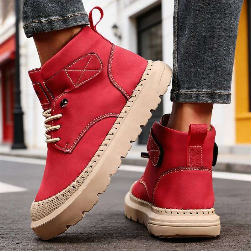 Handmade Leather Wide Toe for Women Spring Summer Breath Platform Causal Loafers Lace-up Minimalist Non-slip Walking Shoes