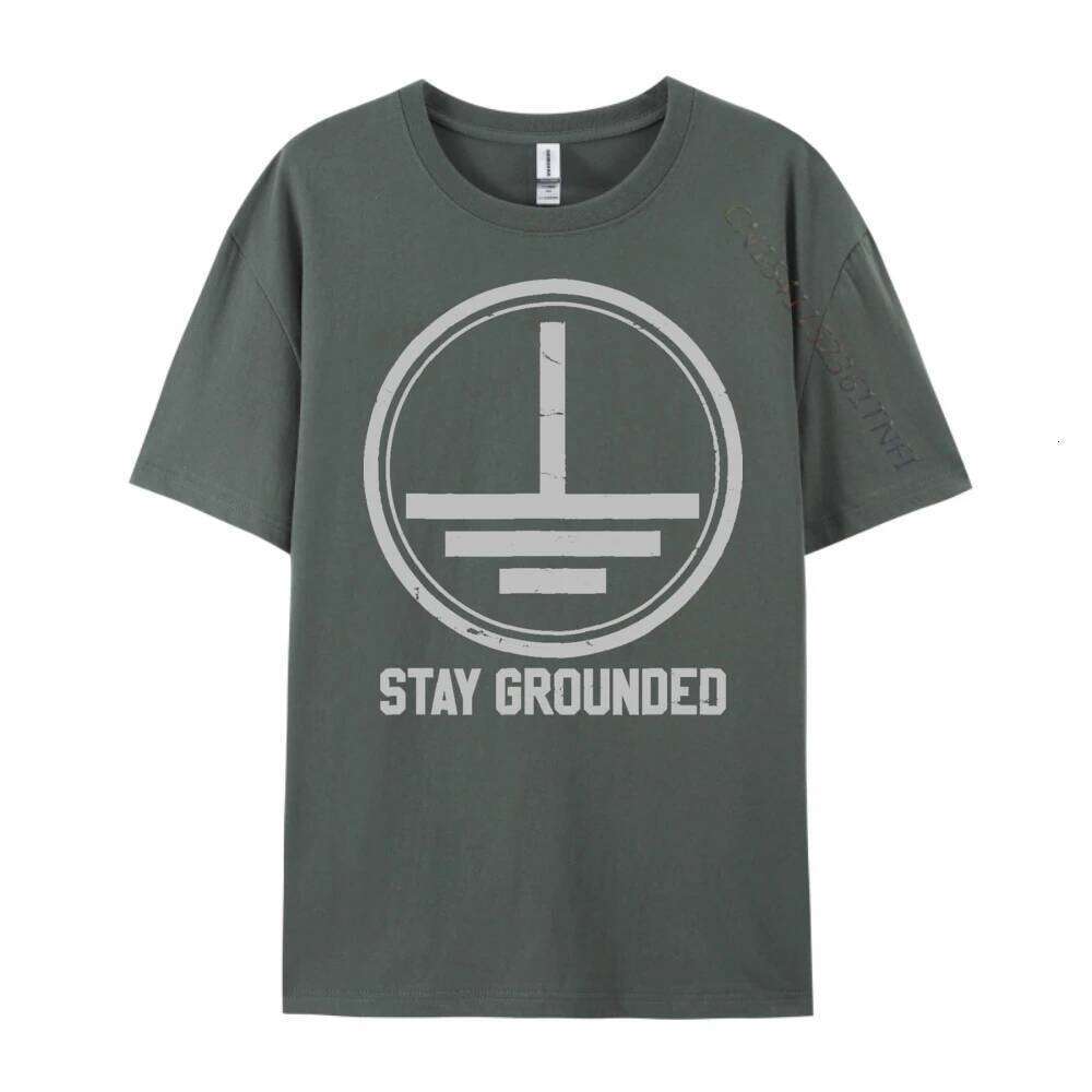 Electrician Stay Grounded Funny Engineer Oversized T Shirt Men Summer Streetwear Man H260224