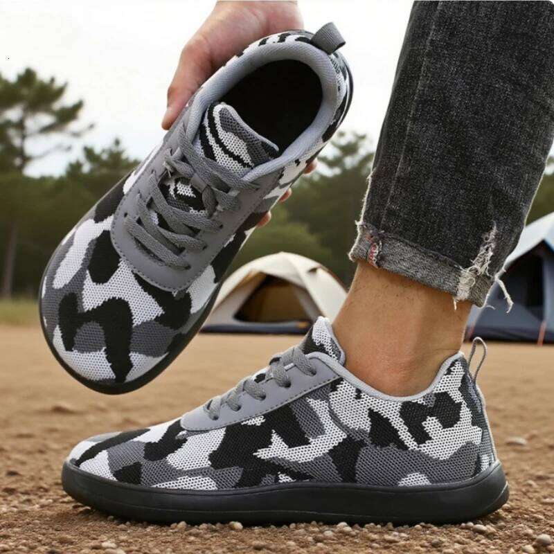 Camouflage Wide Toe Men's Shoes Comfortable Breathable Suitable Off-road Running Shoe Light Softsuitable Travel Walking Sneakers