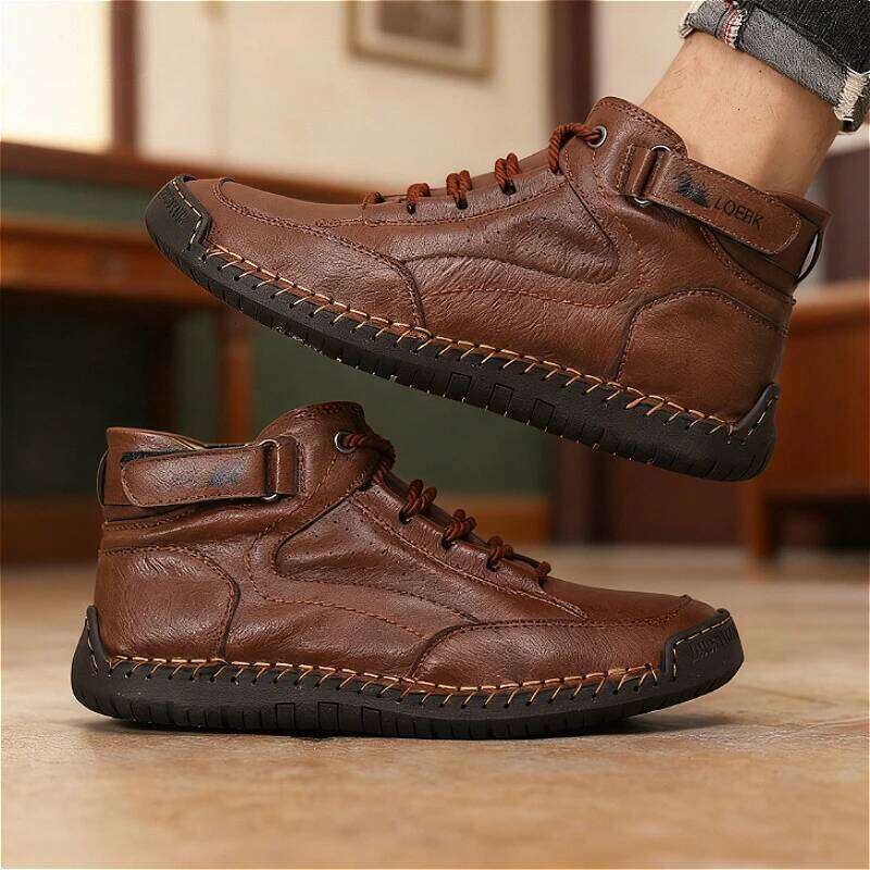 New Men's Leather Men Design Sneakers Hot Sale Moccasins Walking Flats Casual Male Work Shoes Homme Zapatos