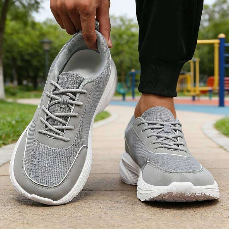 Wide for Mens Breathable Knitted Mesh Platform Walking Sneakers Outdoor Running Zero Drop Casual Sneaker Minimalist Shoes