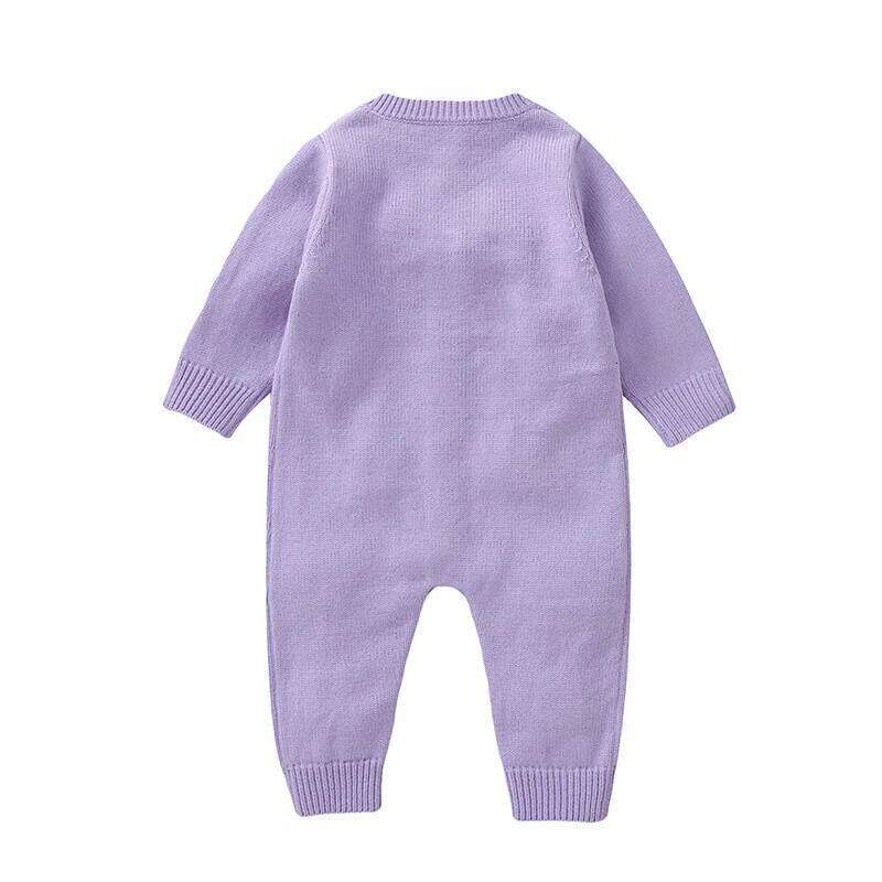 Sweet Floral Print Baby Girls Long Sleeve Rompers Fresh Babies Jumpsuit Knitted Acrylic Newborn One-piece Bodysuit Pullovers 26H0224