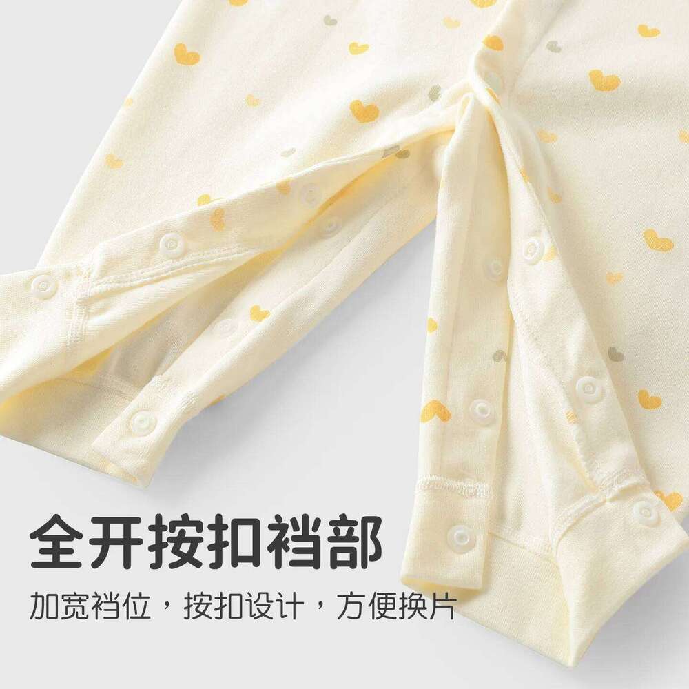 YouqiChinese Spring Autumn Romper, Unisex Baby Pure Cotton Long-Sleeve Jumpsuit, Children's Warm Clothing for Going Out and Crawling 26H0224