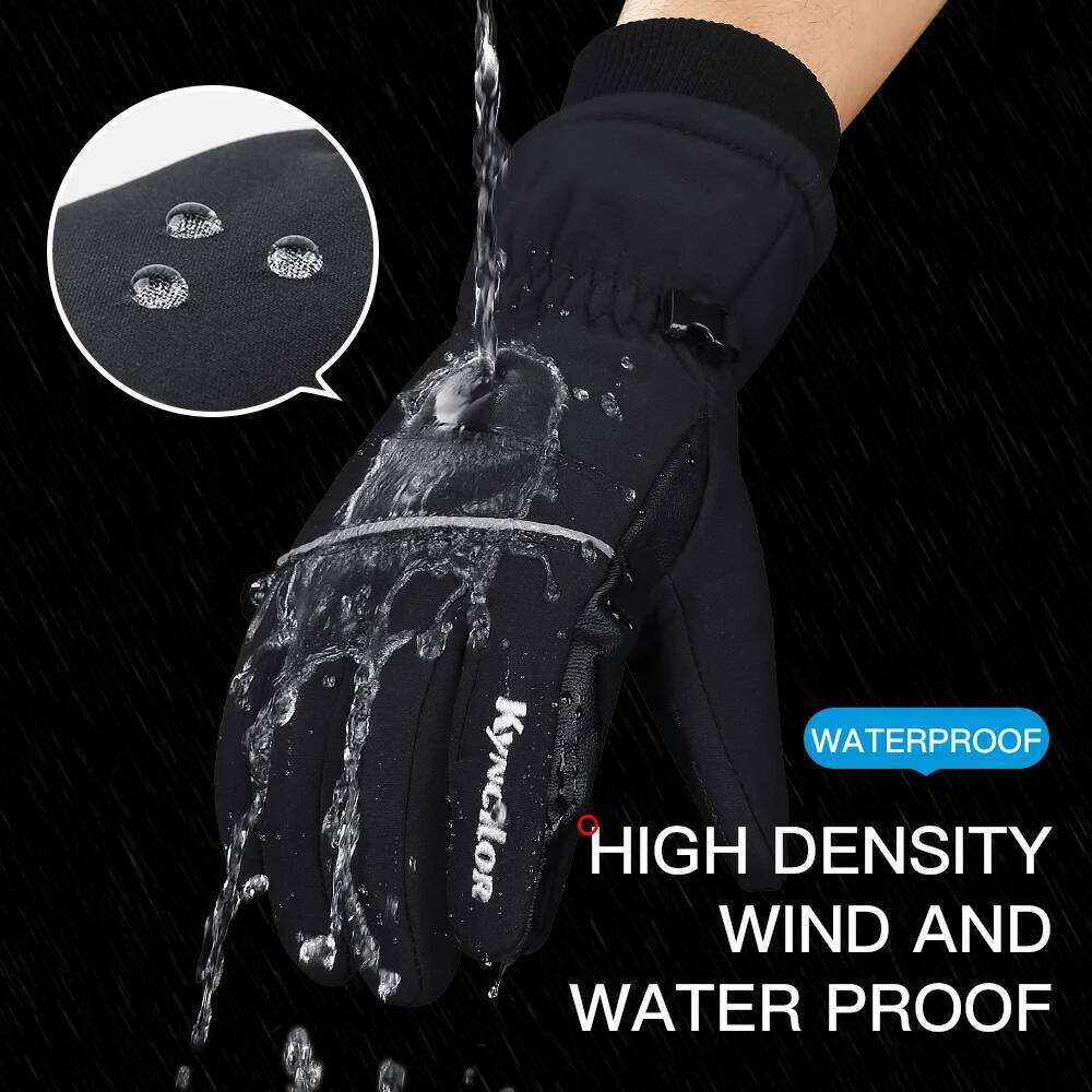 Winter Warm Mountain Snowboard Gloves Men Women Cold Snow Skiing Mittens Waterproof Snowmobile Handschoemen Black M L XL 26H0224
