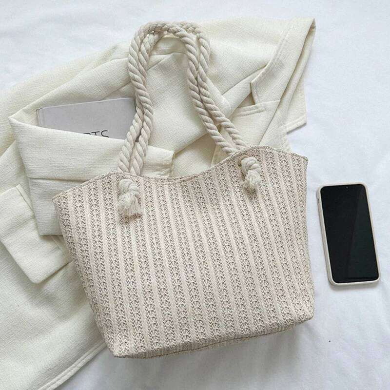 Luxury Design Women Raffia Large Capacity Knitted Tote Handbag Summer Beach Vacation Bohemian Shoulder Bag for Female Z260224