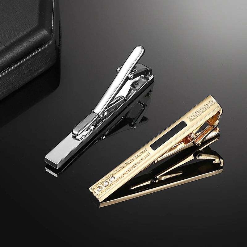 Gold Silver Color Rhinestone Copper Tie Clip Business Party Wedding Jewelry Accessories For Men Gifts 260202