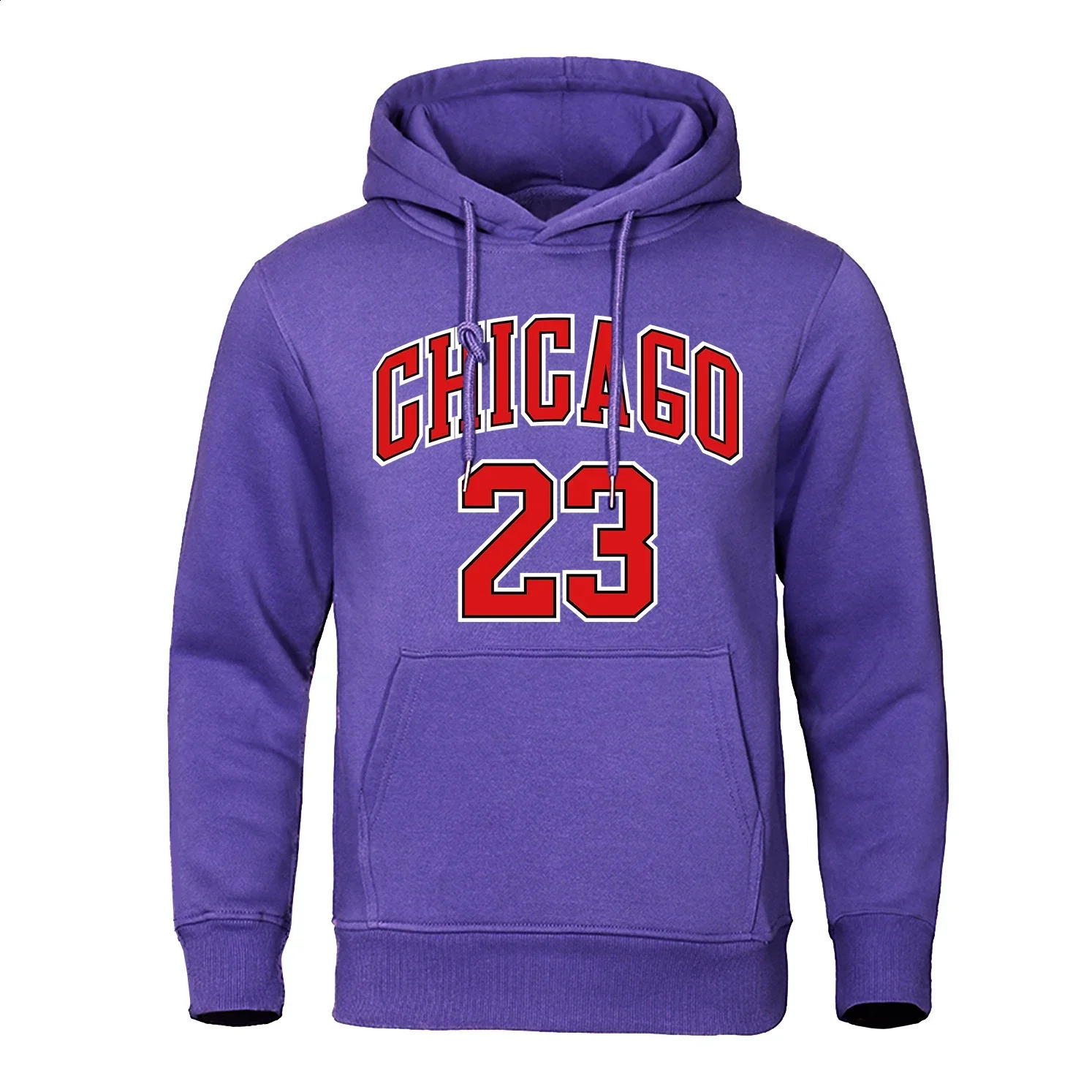 Chicago 23 Jersey Letter Number Pattern Hoodie Men Fashion Hip Hop Pullover Hoody O-Neck Street Sweatshirt Pocket Fleece Hoody 260124