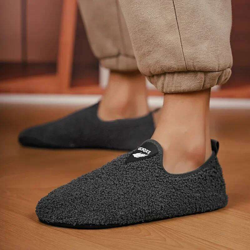 MAEDEF Men Winter Comfortable Women's Cotton Thin Bottom Disigner Indoor Plush Home Slippers Man Warm Shoes