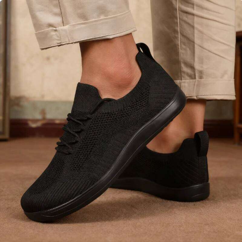 Men Wide Barefoot Anti Slip Minimalist Lightweight Breathable Walking Shoes Fashionable Round Toe Cross Training Sneakers