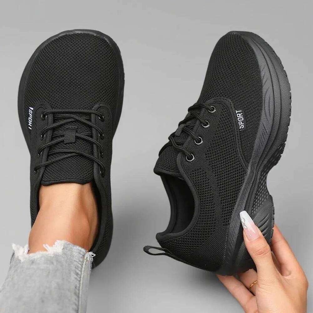 New Women's Platform Last Shoe Breathable Mesh Height Increasing Soft Soled Walking Shoes Simple Women Wide Footed Sneakers