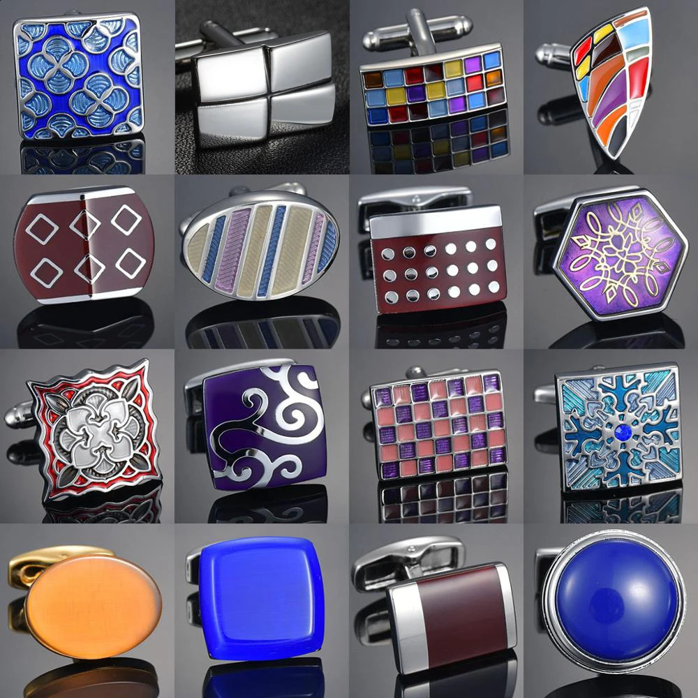 Jewelry Cufflinks for mens High-grade Gems/Square/Crown/Lattice mens shirts Cuff-links 260202