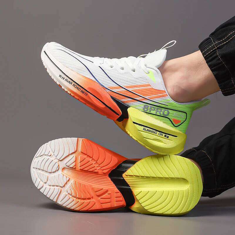 New Men's Running Summer Cushioning Racing Carbon Plate Sneakers Outdoor Non-slip Shock-absorbing Tennis Shoes