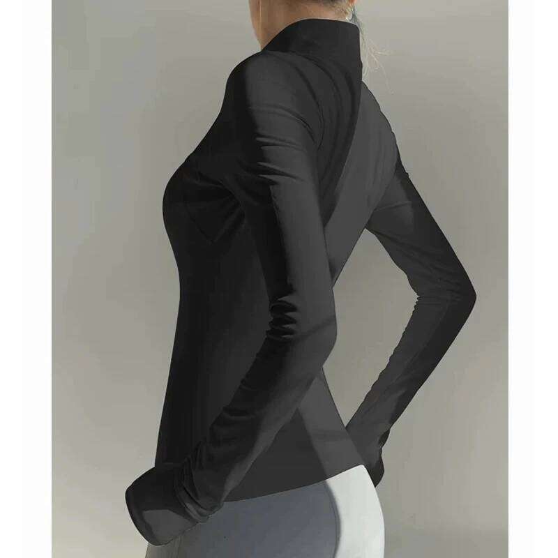 Women's High-End Yoga Fitness Suit Standing Collar Long-Sleeved Sports for Active Wear And Exercise 26Y0224