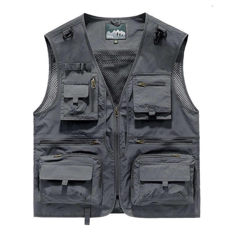 Spring Autumn New Mesh Quick-Dry for Men, Casual Outdoor Multi-Pocket Fishing and Photography Vest 8512