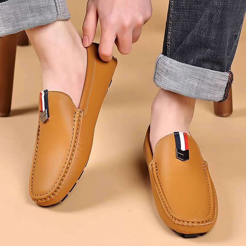 MAEDEF Loafers High Quality Anti-slip Casual Men's Leather Loafer Outdoor Breathable Lightweight Soft Driving Shoes