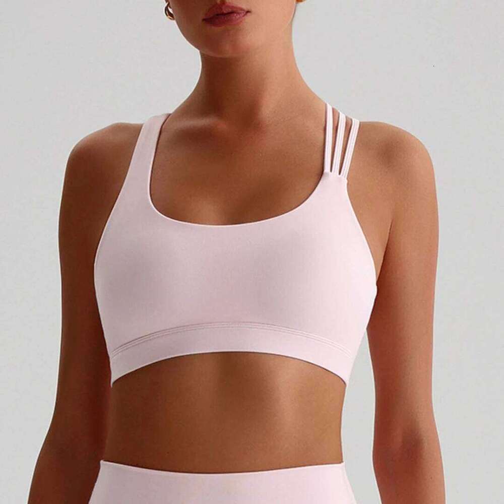 Solid Color Women Cross High Strength Shoulder Strap Fitness Bra Tight Sport Top Comprehensive Training Gym Yoga Underwear 26Y0224