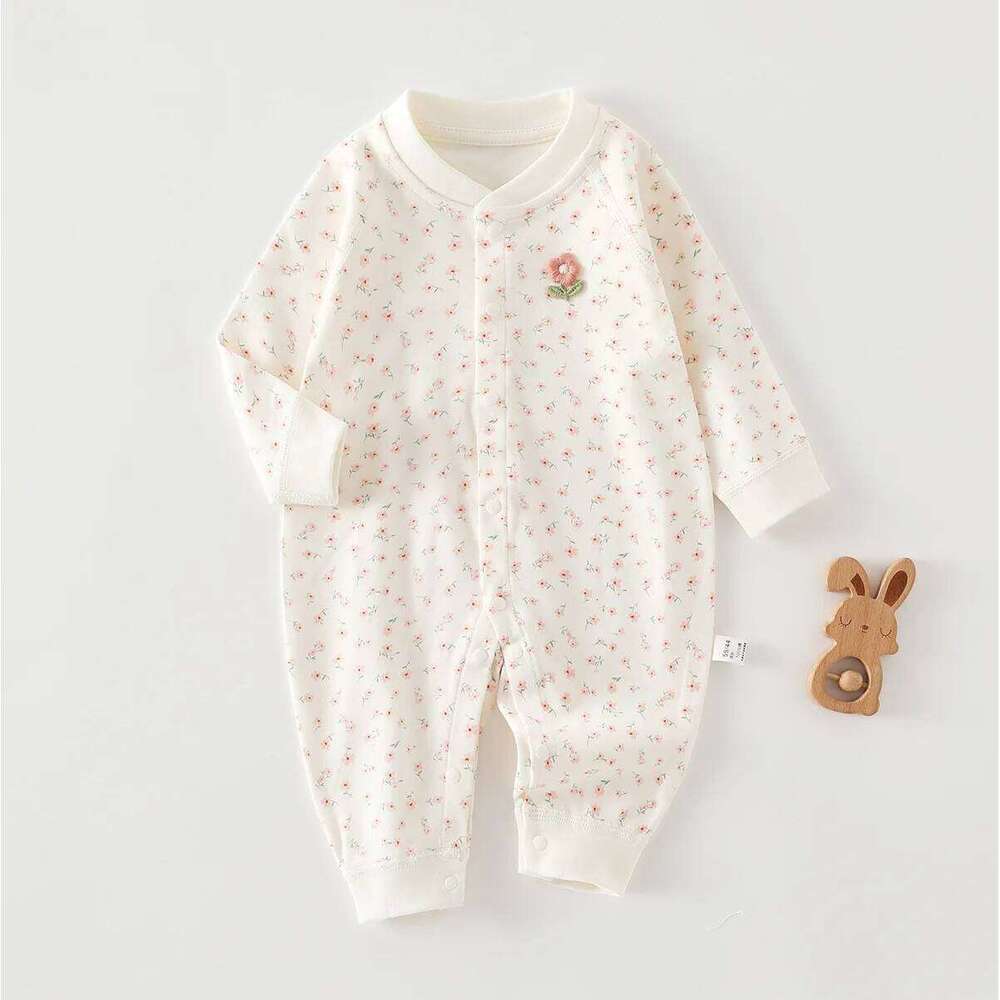 Infant Long-Sleeved Romper Spring/Autumn Pure Cotton Garment Newborn Bodysuit Unisex Baby All-Season Crawling Suit 26H0224