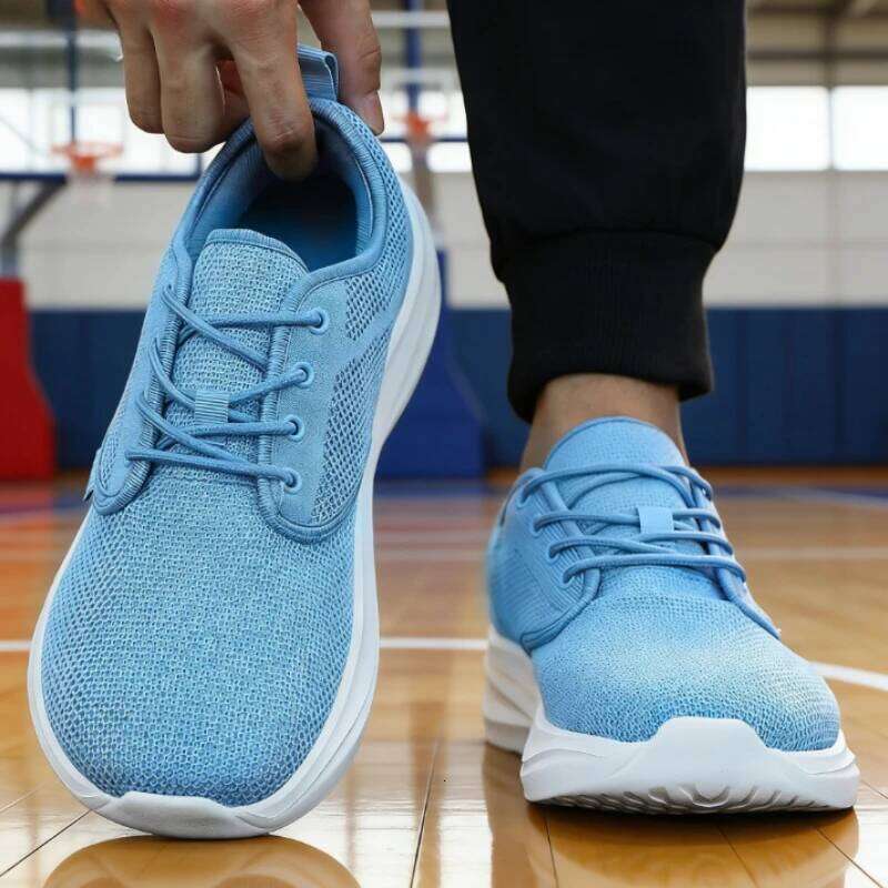 Wide Toe Breathable Knitted Mesh Barefoot Casual Versatile Sneakers Rebound Cushioning Comfortable Tennis Shoes Men