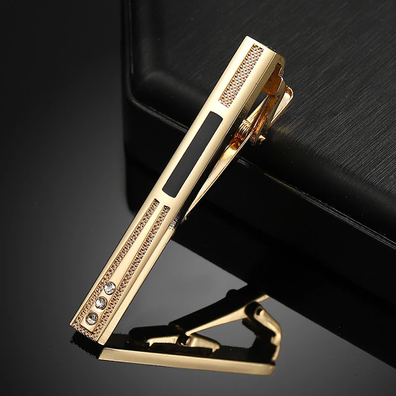 Gold Silver Color Rhinestone Copper Tie Clip Business Party Wedding Jewelry Accessories For Men Gifts 260202
