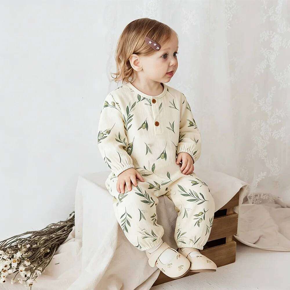 Soft Cotton Long Sleeve Jumpsuit Newborn Infant Boys Girls Spring Comfortable Romper New Born Baby Girl Clothes 26H0224