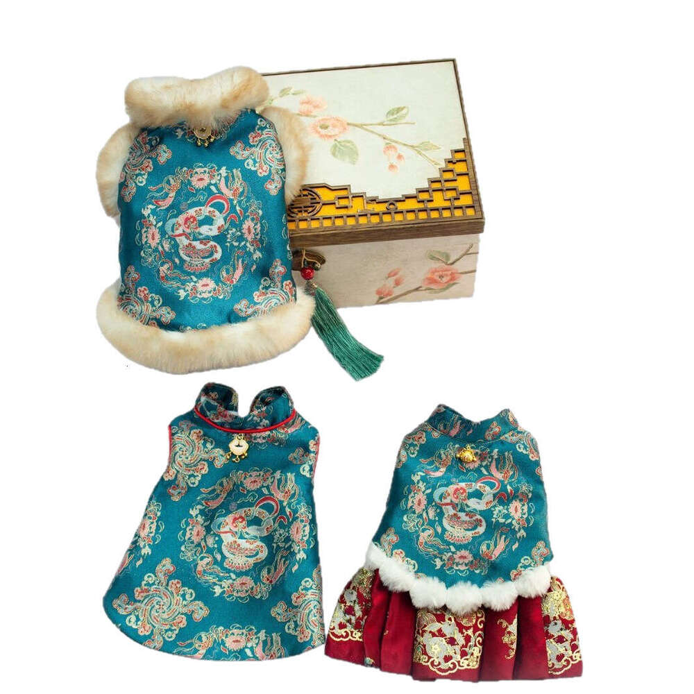 Pet Tang Suit Autumn Winter Dog Teddy Bichon Pomeranian Chinese New Year Cat Greeting Clothes