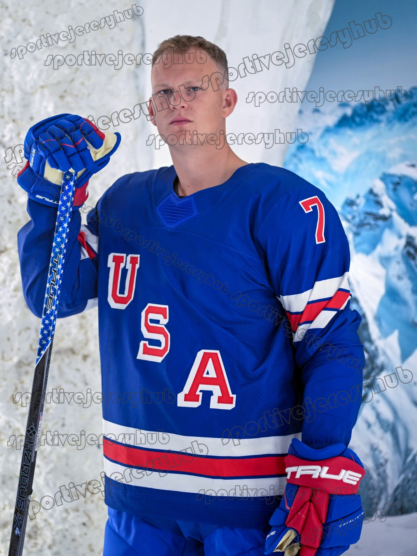 Team 2026 Hockey Jersey Thompson Hellebuyck Hughes Matthews Werenski Gaudreau Tkachuk Guentzel Sweater Custom Double-Reinforced Stitching Casual Wear