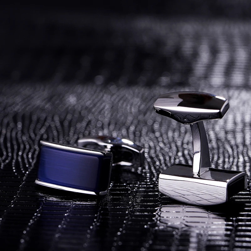 KFLK shirt cufflinks for mens buttons cuff links Blue black gradual gemelos High Quality abotoaduras guests 260208
