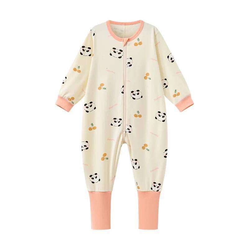 1-6T Children Footed Onesie Pajamas Toddler Baby Zipper Romper loungewear Boy Girl Spring Autumn Cotton Long Sleeves Sleepwear 26H0224