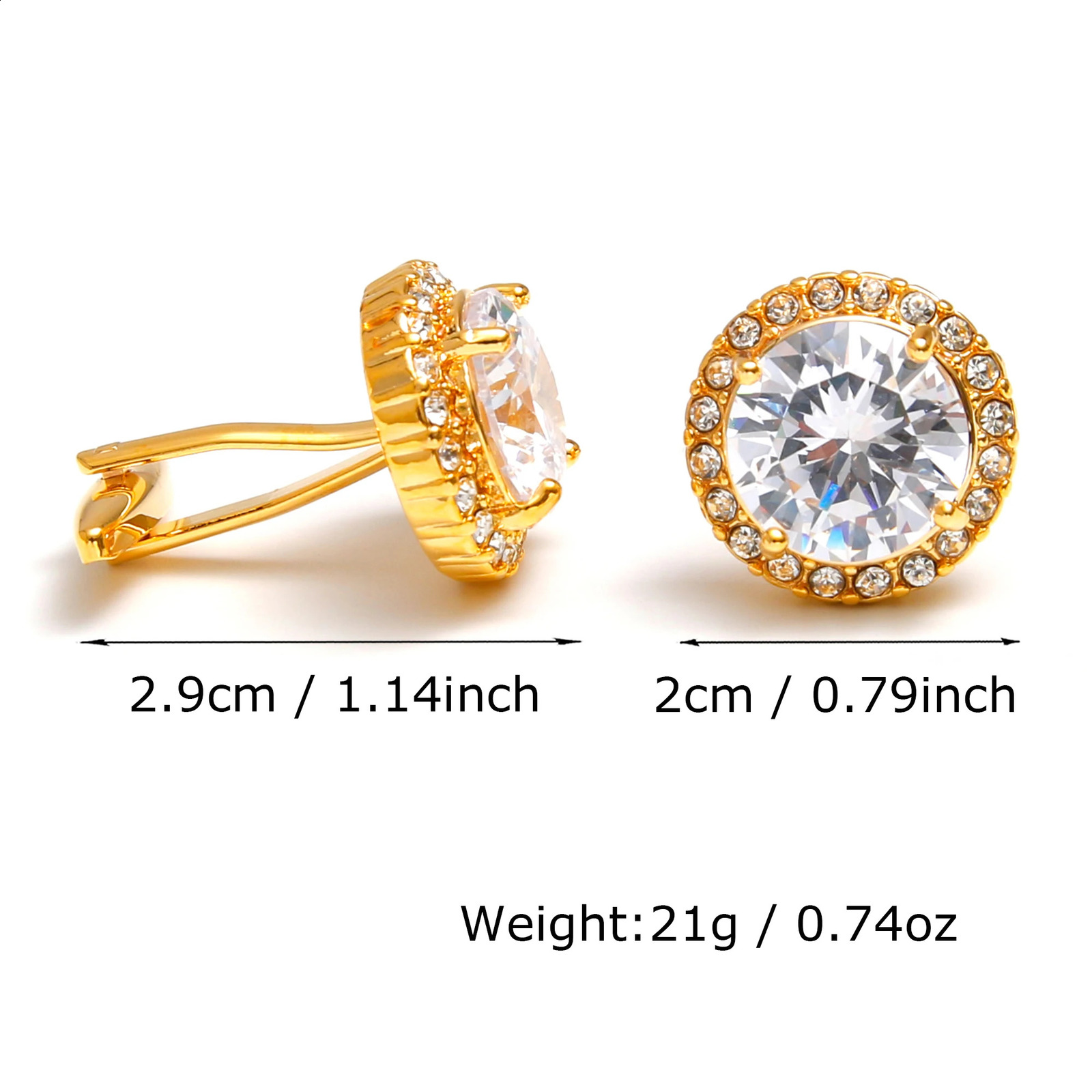 Cufflinks for Men TOMYE XK24043 Big Zircon Copper Round Wedding Jewelry Cuff Links Dress Shirt 260208