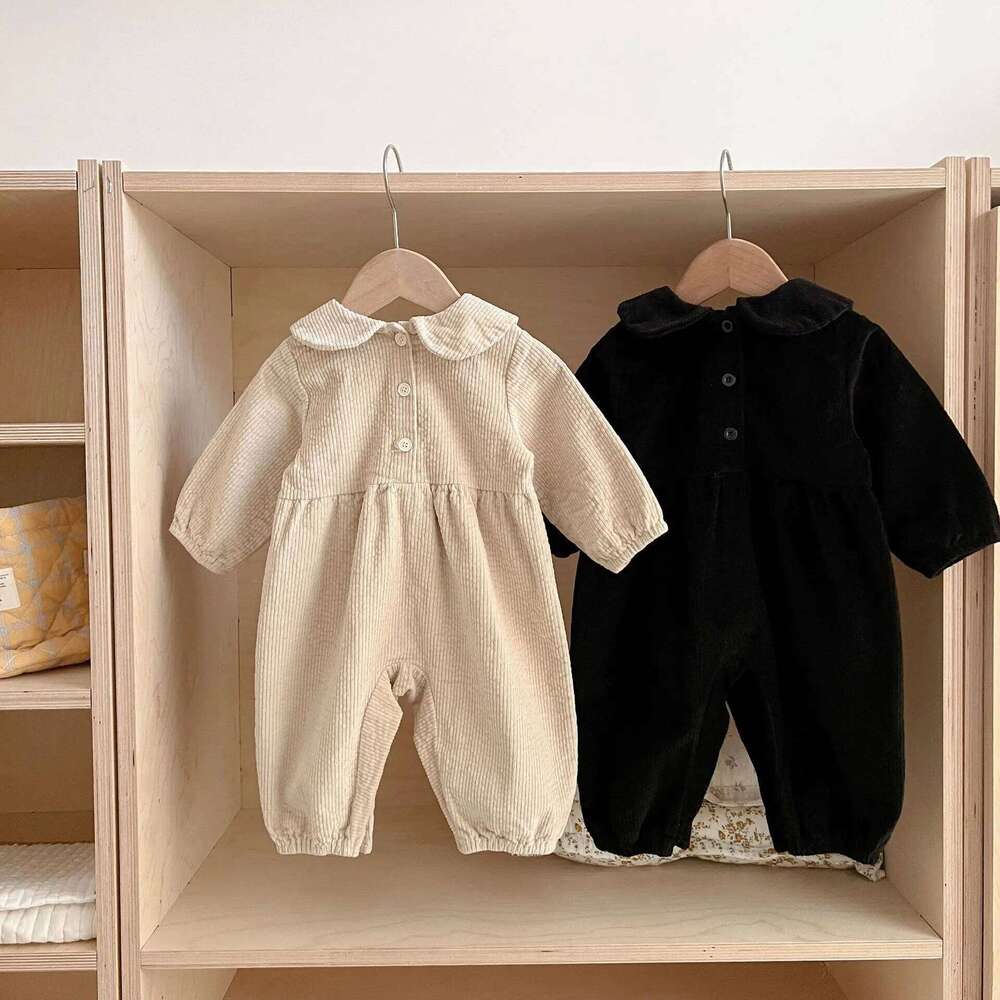 Spring Autumn Newborn Infant Boys And Girls Corduroy Romper Long Sleeved Rompers Kids Onepiece Fashion Baby Clothing 26H0224
