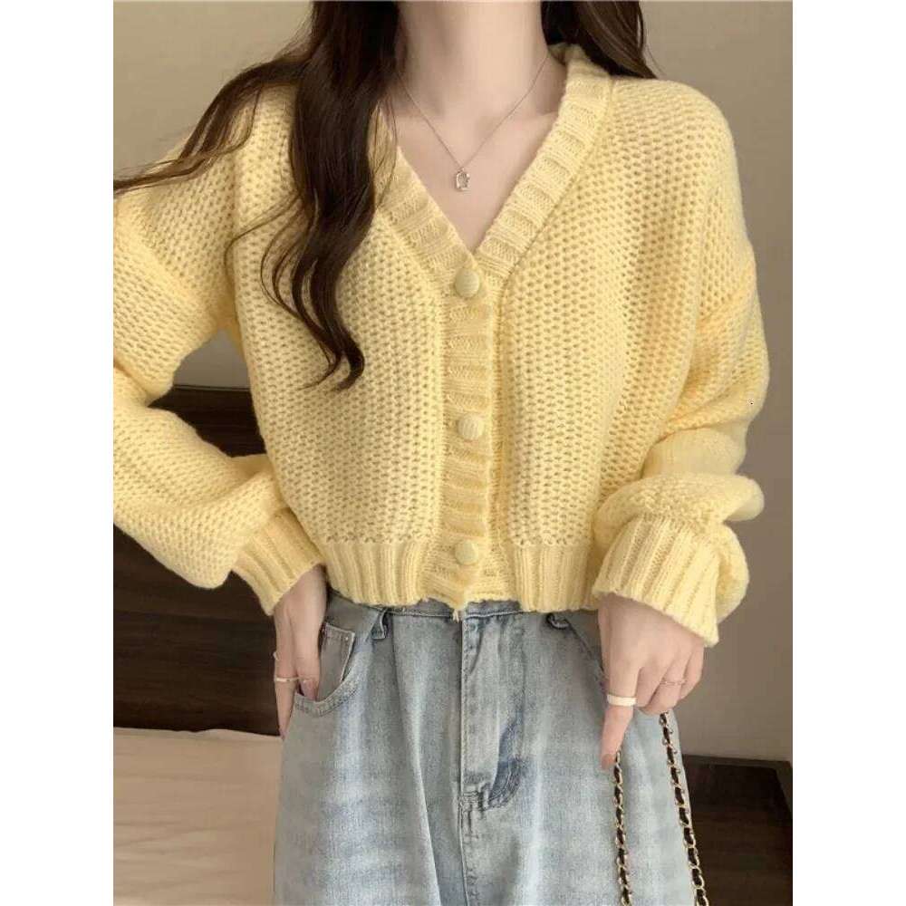 ITOOLIN V-Neck Buttons Up Casual Knit Sweater Sweet Cardigan Coat For Women 2025 Autumn Winter 26L0224