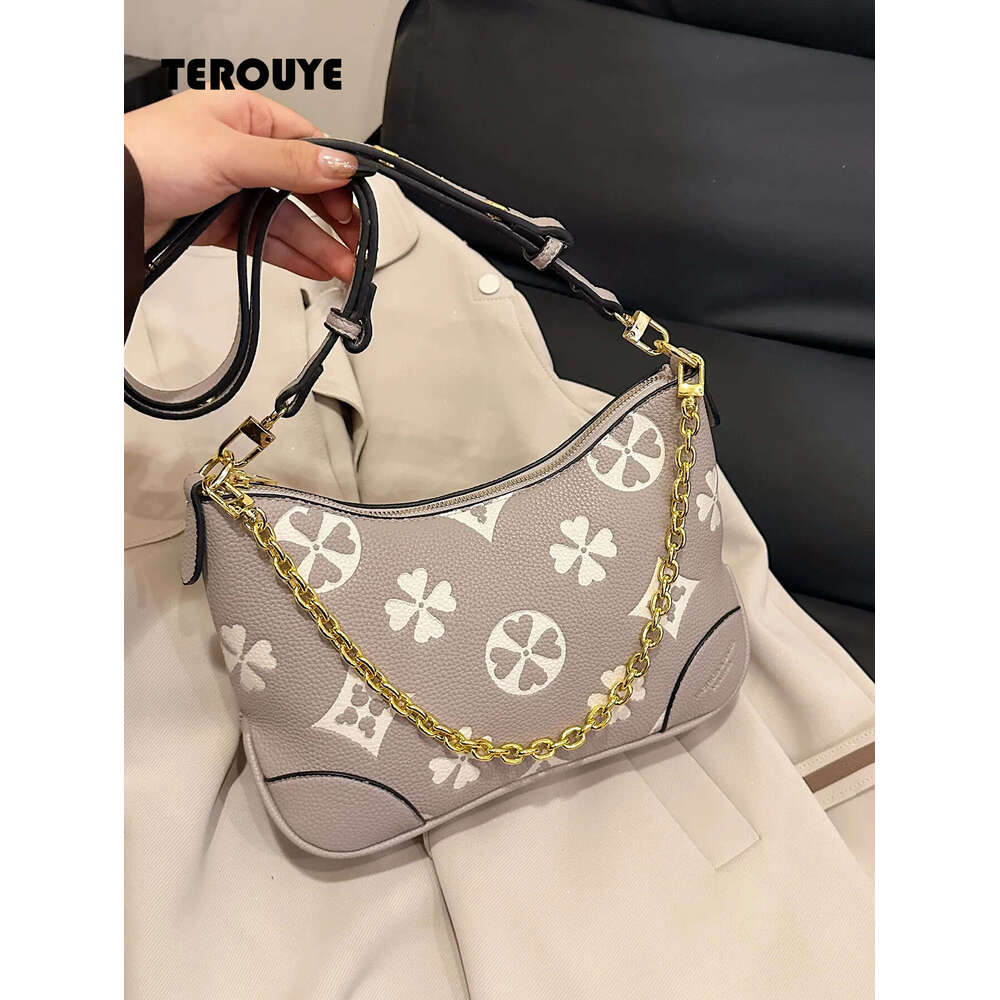 Free Shipping Bags Luxury Bags Retro Color-Blocking Classic Printed Korean-Style Trendy Women's Bag With Exquisite Patterns TEROUYE