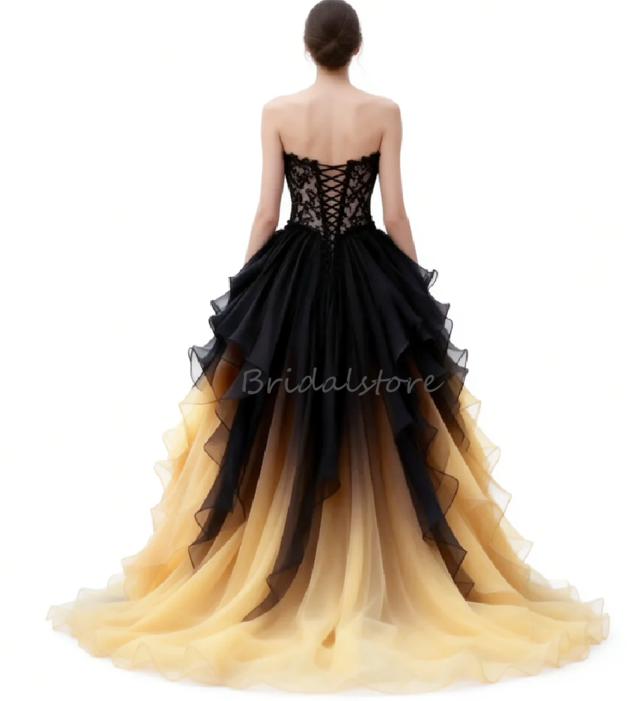 Halloween Orange Black Wedding Dress 2026 Sweetheart Rustic Dark Ethereal Gothic Bridal Dress Tiered Vampire Castle Steampunk Vestio De Novia Casament