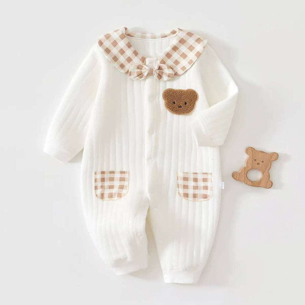 0 To 18 Month Infant Style Jumpsuit Baby Girl Spring Autumn Pure Cotton Clothing Newborn Boy Soft Warm Bodysuit Outwear 26H0224